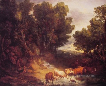 トーマス・ゲインズバラ Painting - 給水所の風景 トーマス・ゲインズバラ